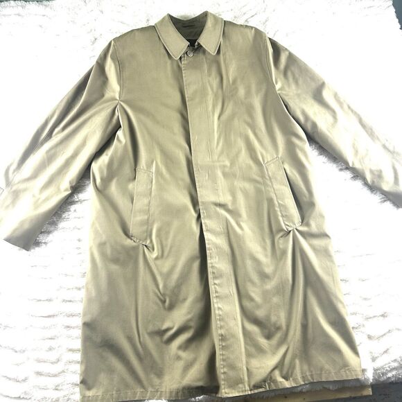 Trench Coat -Towncraft Plus Penn-Prest Penneys Removable Fur Lined Mens 42L VTG - Picture 10 of 15